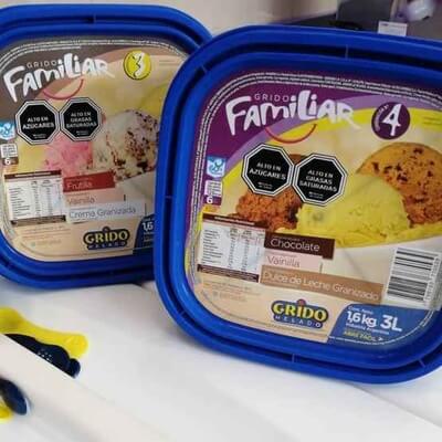 ¿Qué contiene el helado de Grido?