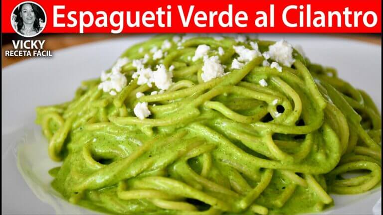 Receta de espagueti verde con cilantro