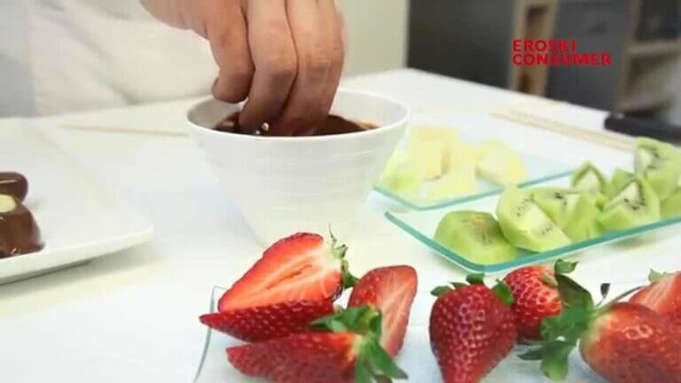 Cobertura de chocolate para frutas